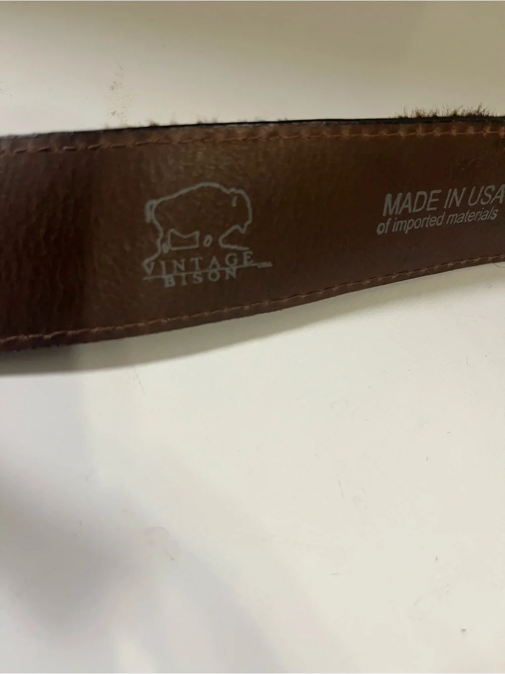 Vintage BISON GENUINE ITALIAN LEATHER Western Belt with Ornate Silver Buckle